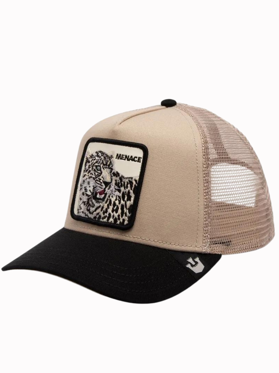 Goorin Bros The Snow Leopard (Menace) Trucker Cap - Beige/Black | Best selling products | surfdevils.com