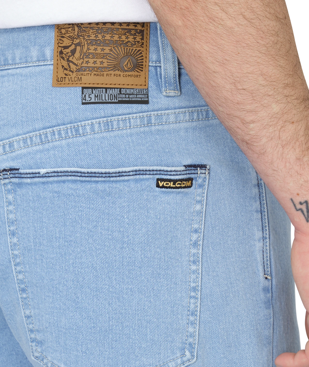Volcom Modown Tapered Jeans pantalón tejano hombre detail 3 | LIGHT VINTAGE INDIGO