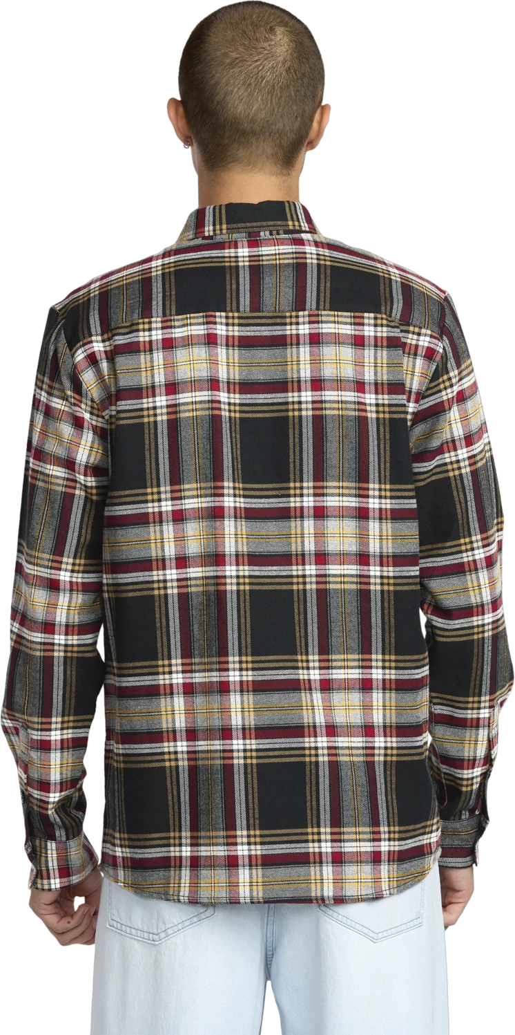 Volcom Netastone Flannel Shirt camisa manga larga hombre detail 1 | Antique Black