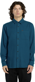 Volcom Caden Solid Shirt camisa manga larga hombre | Cosmic Blue