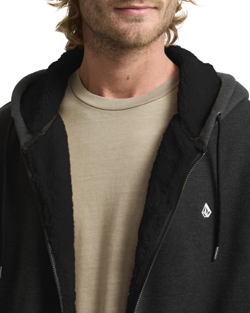 Volcom Single Stone sudadera con capucha hombre detail 2 | Heather Black