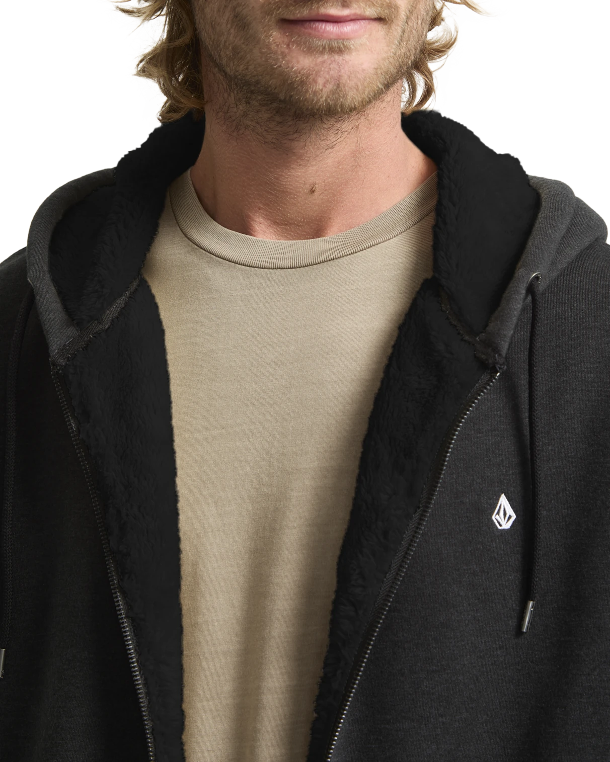 Volcom Single Stone sudadera con capucha hombre detail 2 | Heather Black