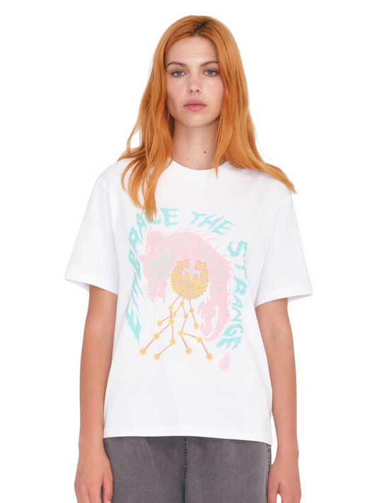 Kurzarm-T-Shirts für Damen | Volcom Tetsunori 2 Mädchen T-Shirt – Weiß