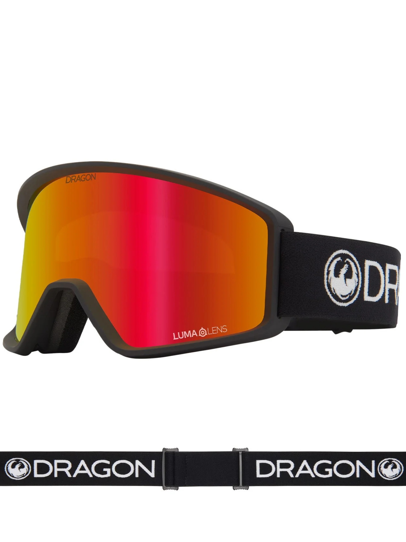 Óculos de neve Dragon DXT OTG - lente ionizada preta Lumalens vermelha