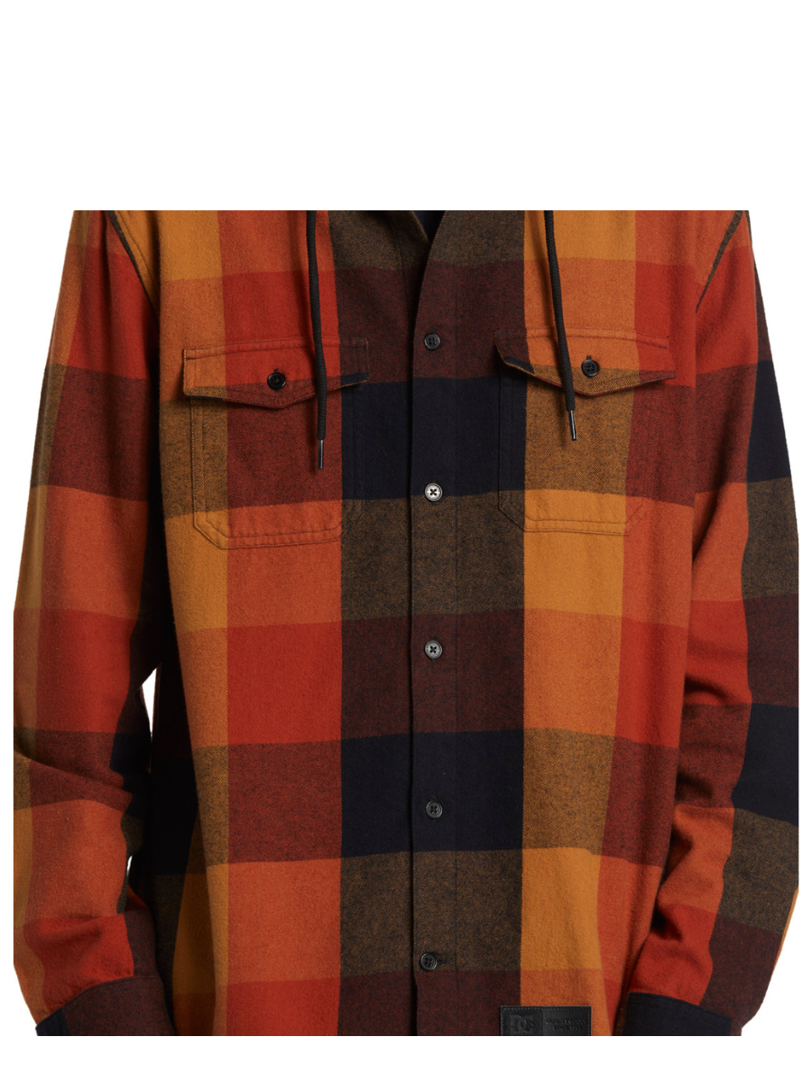 Camisa con capucha DC Shoes Rucktus - black/ar.spice/chipmunk plaid