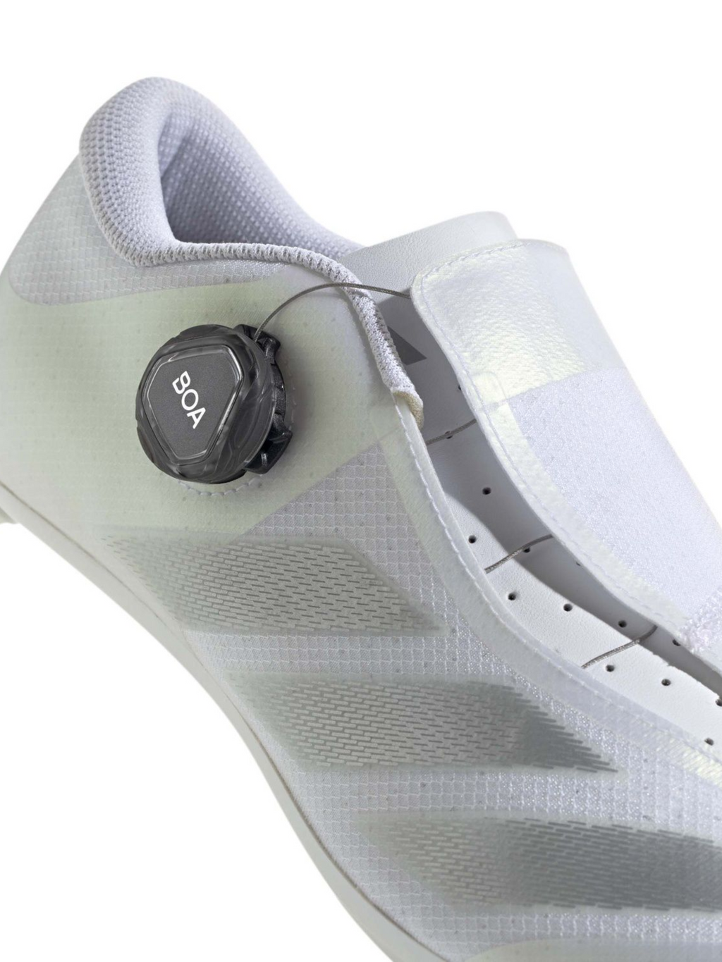 Adidas Tempo 3 Stripes BOA Rennradschuhe | Wolkenweiß / Silbermetallic / Kernschwarz