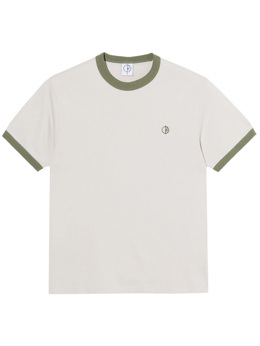 Camiseta Polar Skate Co. Ringer Tee | Pale Taupe / Army Green