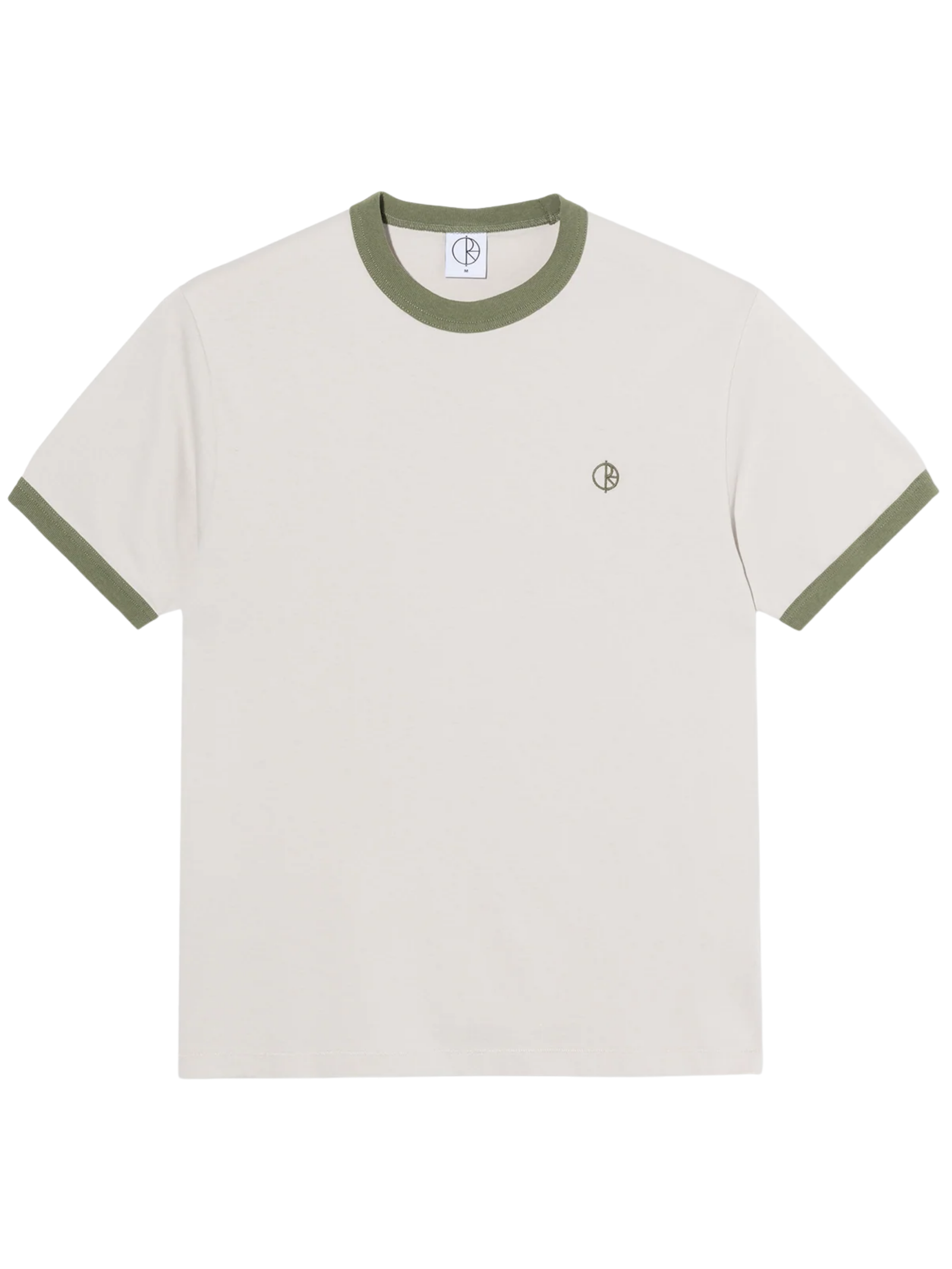 Camiseta Polar Skate Co. Ringer Tee | Pale Taupe / Army Green