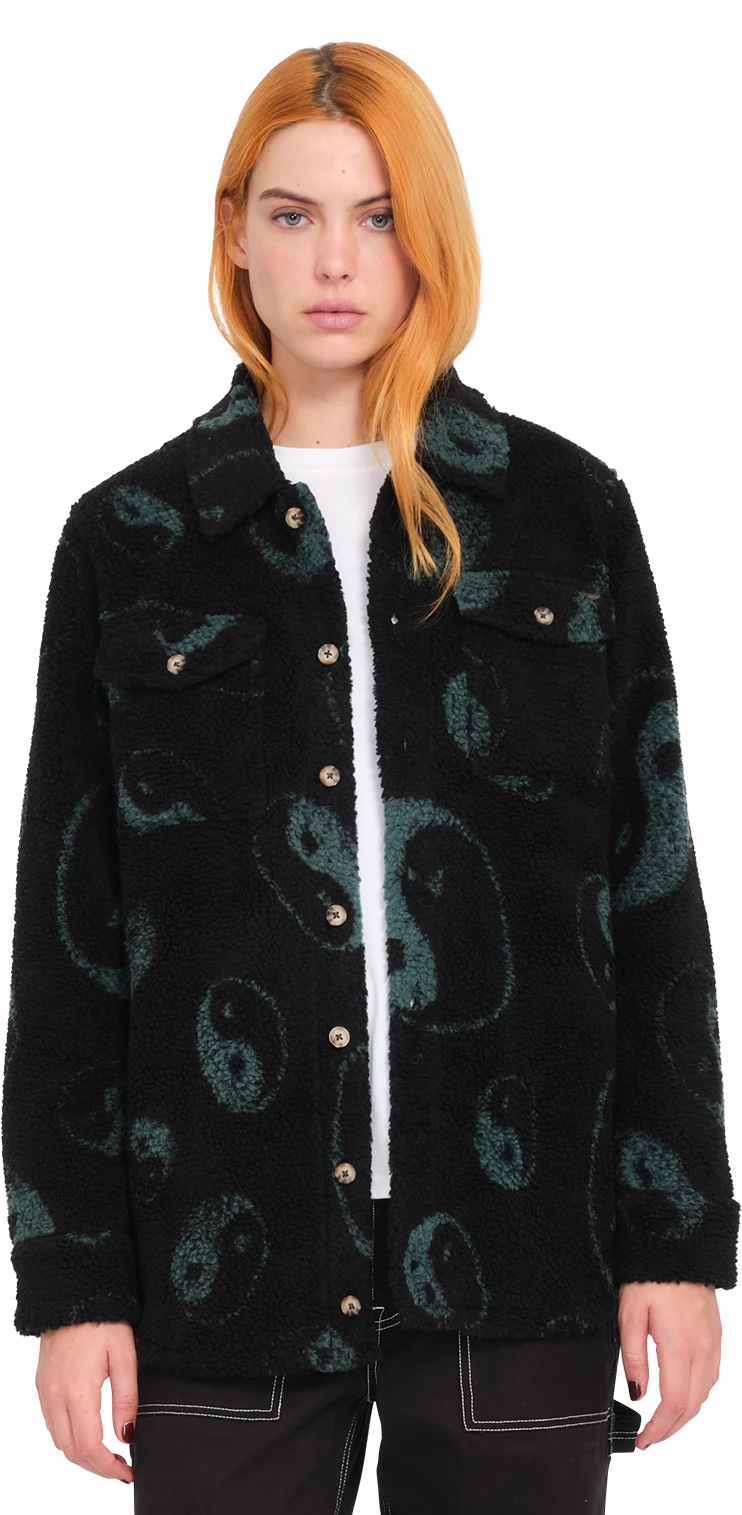 Volcom SILENT SHERPA JACKET chaquetas y abrigos mujer detail 2 | Black Combo