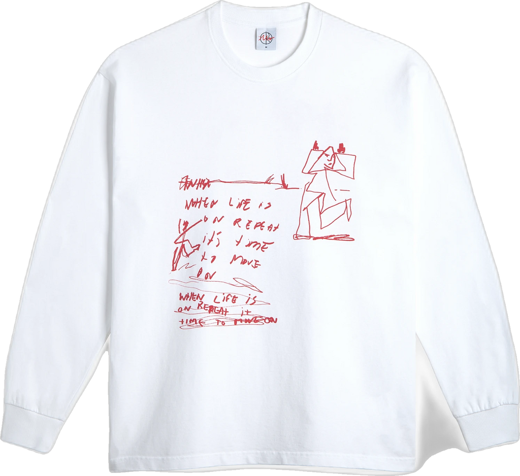 Polar Skate Co. Polar Skate Co. LS Tee | On Repeat - White camiseta manga larga hombre | White