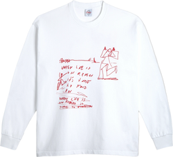 Polar Skate Co Polar Skate Co. LS Tee | On Repeat - White camiseta manga larga hombre | White