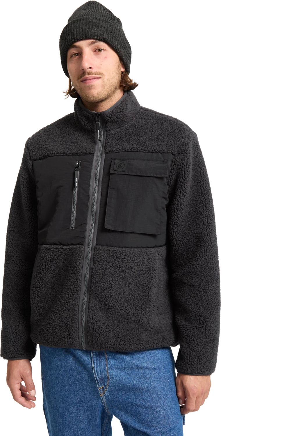 Volcom Storm Stone sudadera con capucha hombre detail 3 | Asphalt Black