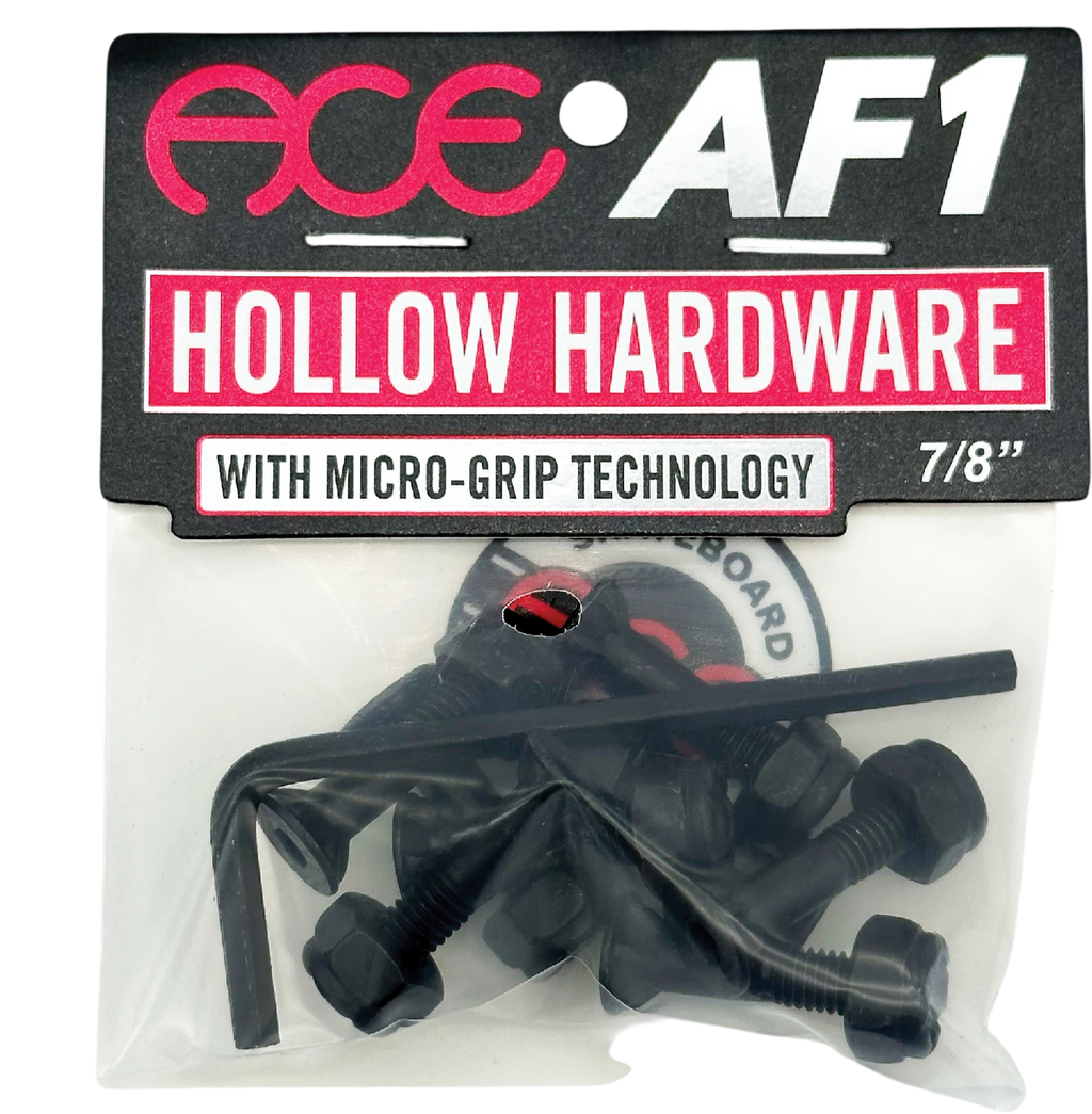 Ace Ace Hollow Bolts w/ Grippers Allen tornillos de skate | Silver