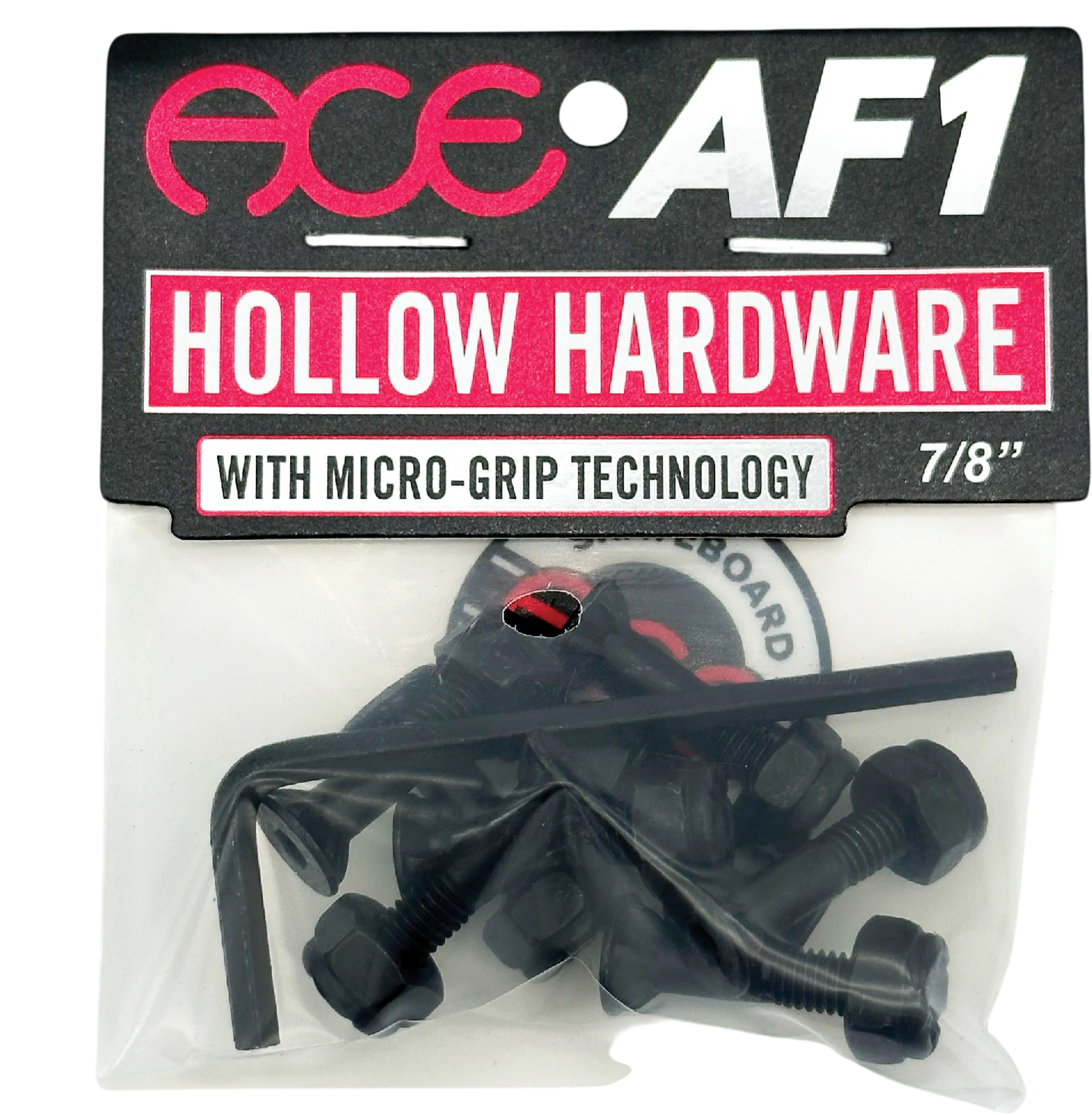 Ace Ace Hollow Bolts w/ Grippers Allen tornillos de skate | Silver