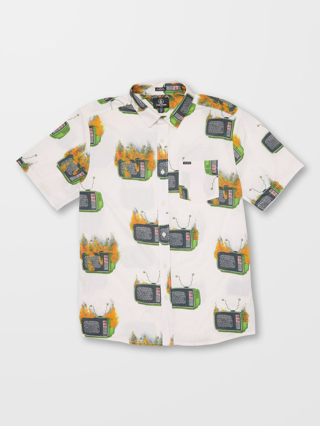 Volcom Justin Hager Woven Whitecap Gray Shirt