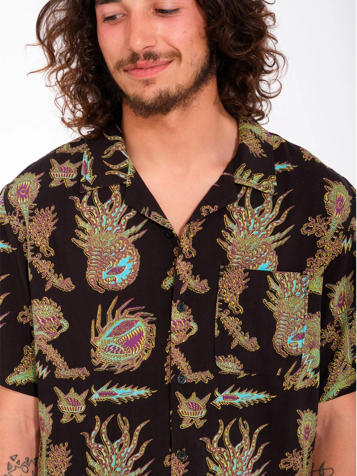 Tetsunori Short Sleeve Shirt - Black | Collection_Zalando | Men's shirts | Short sleeve shirts | Volcom Shop | surfdevils.com