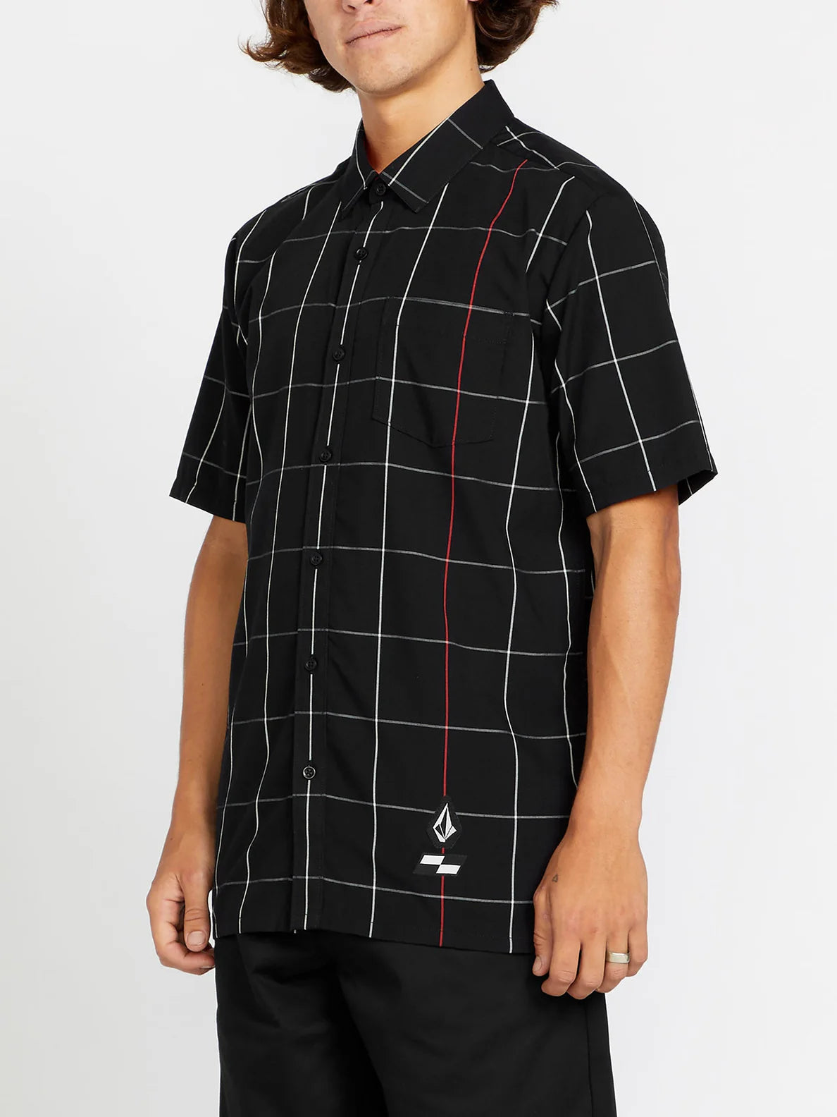 Schroff X Volcom Plaid Shirt - Black | Collection_Zalando | Men's shirts | Short sleeve shirts | Volcom Shop | surfdevils.com