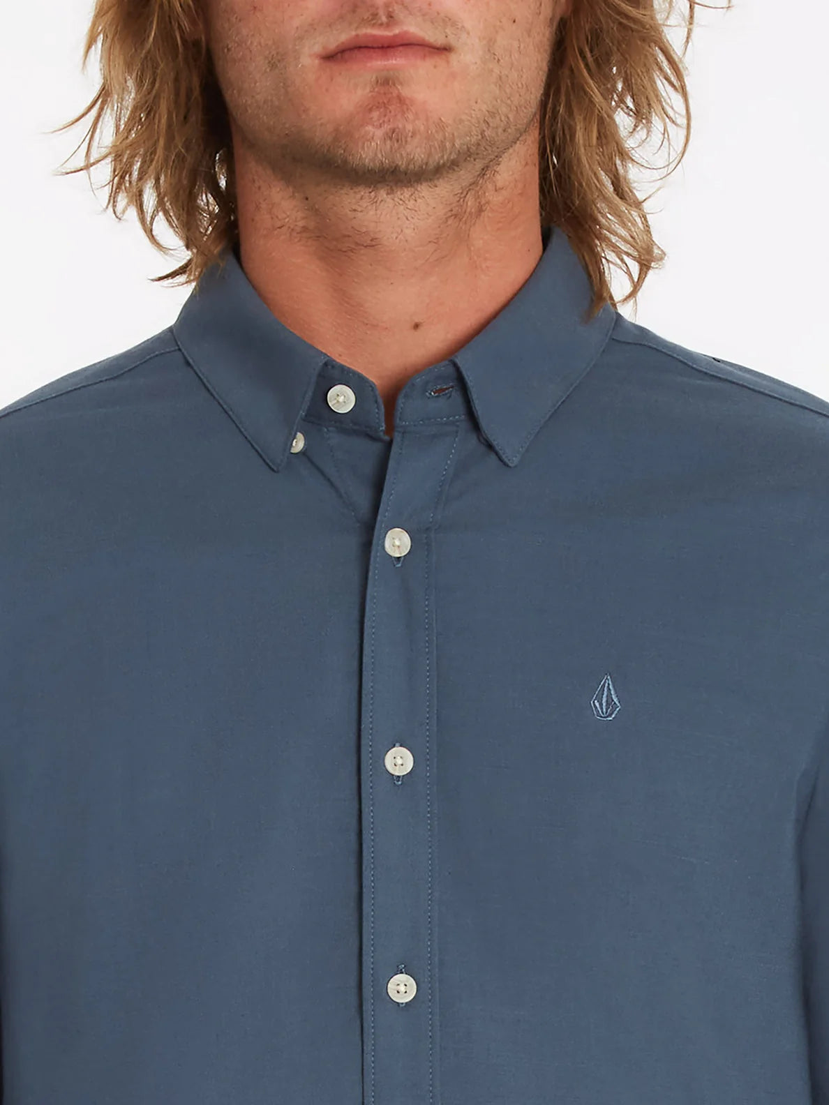 Volcom Oxford Stretch Shirt L/S Navy Blue