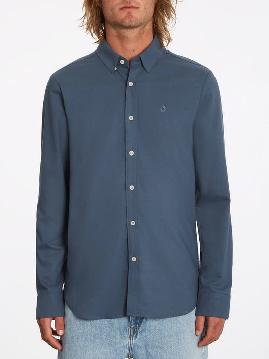 Volcom Oxford Stretch Shirt L/S Navy Blue