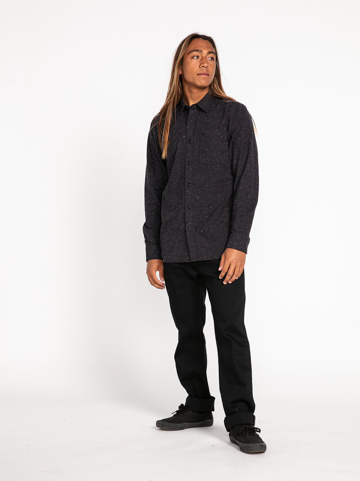 Volcom Date Knight Ls Schwarzes Hemd