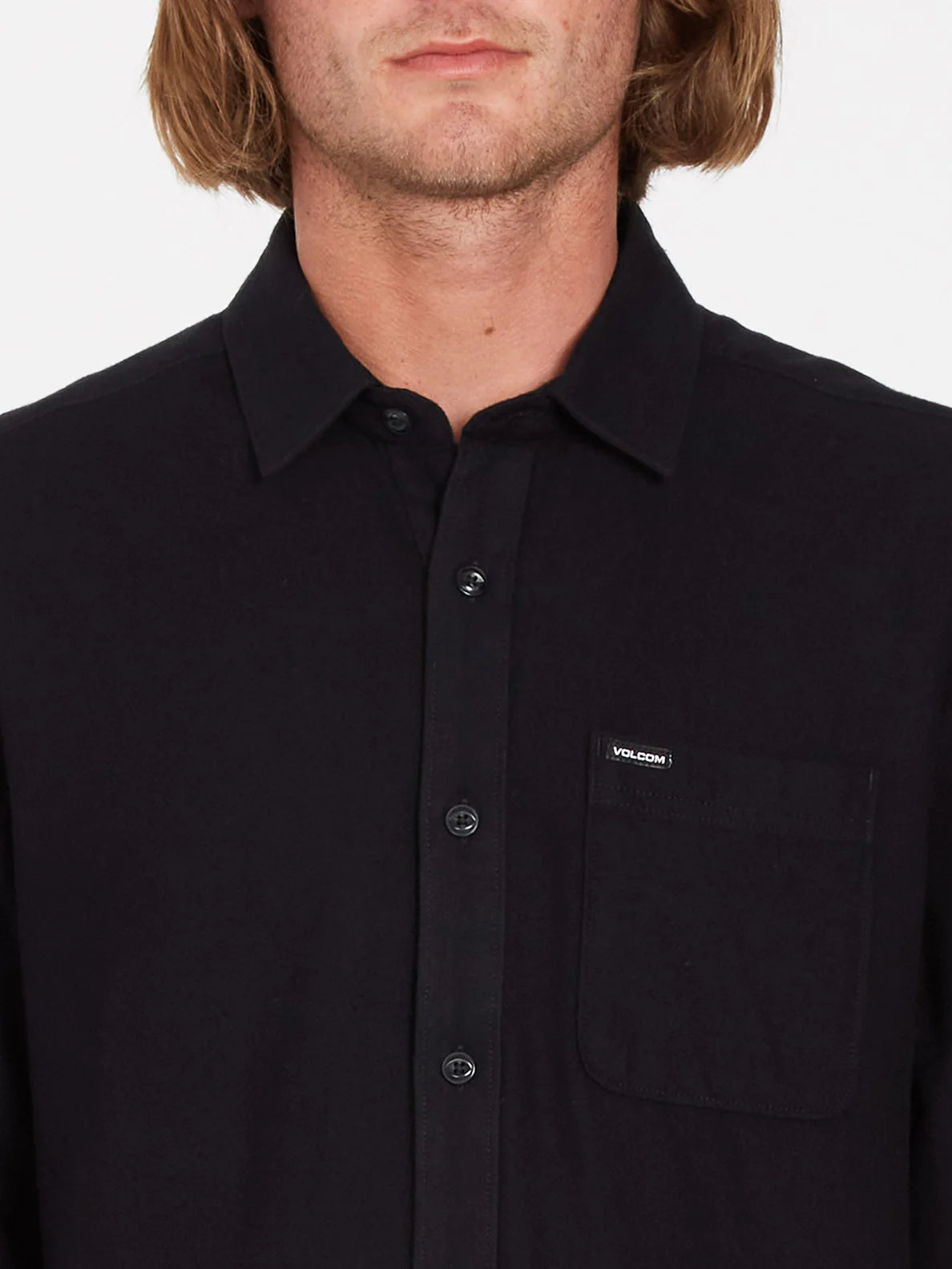 Volcom Caden Solid Long Sleeve Shirt - Black