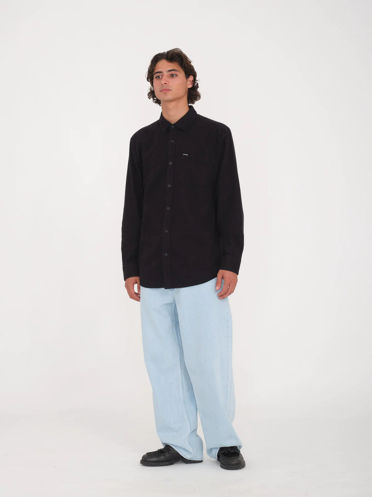 Volcom Caden Solid Long Sleeve Shirt - Black
