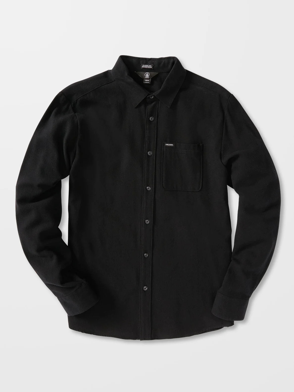 Volcom Caden Solid Long Sleeve Shirt - Black