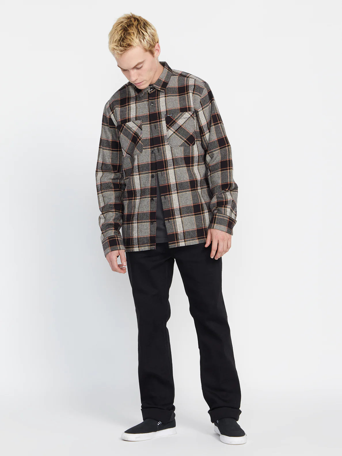 Volcom Brickstone Lined Flannel Shirt - Dirty White