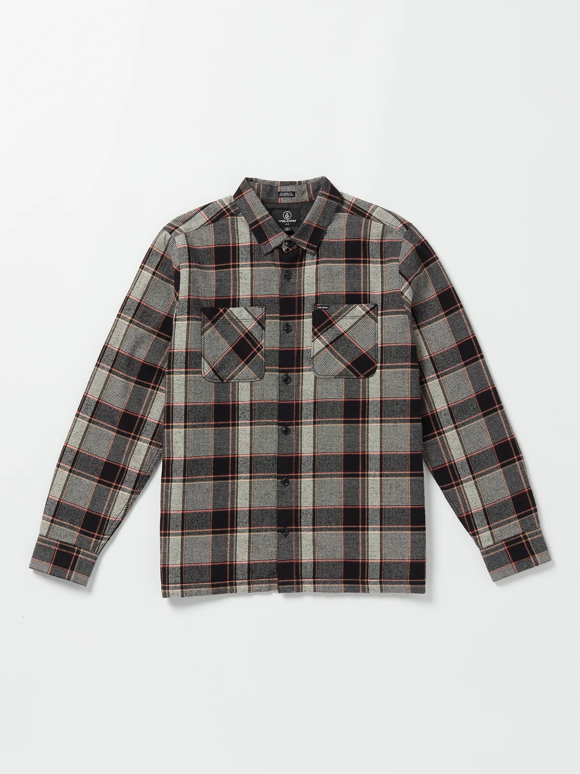 Volcom Brickstone gefüttertes Flanellhemd – Dirty White