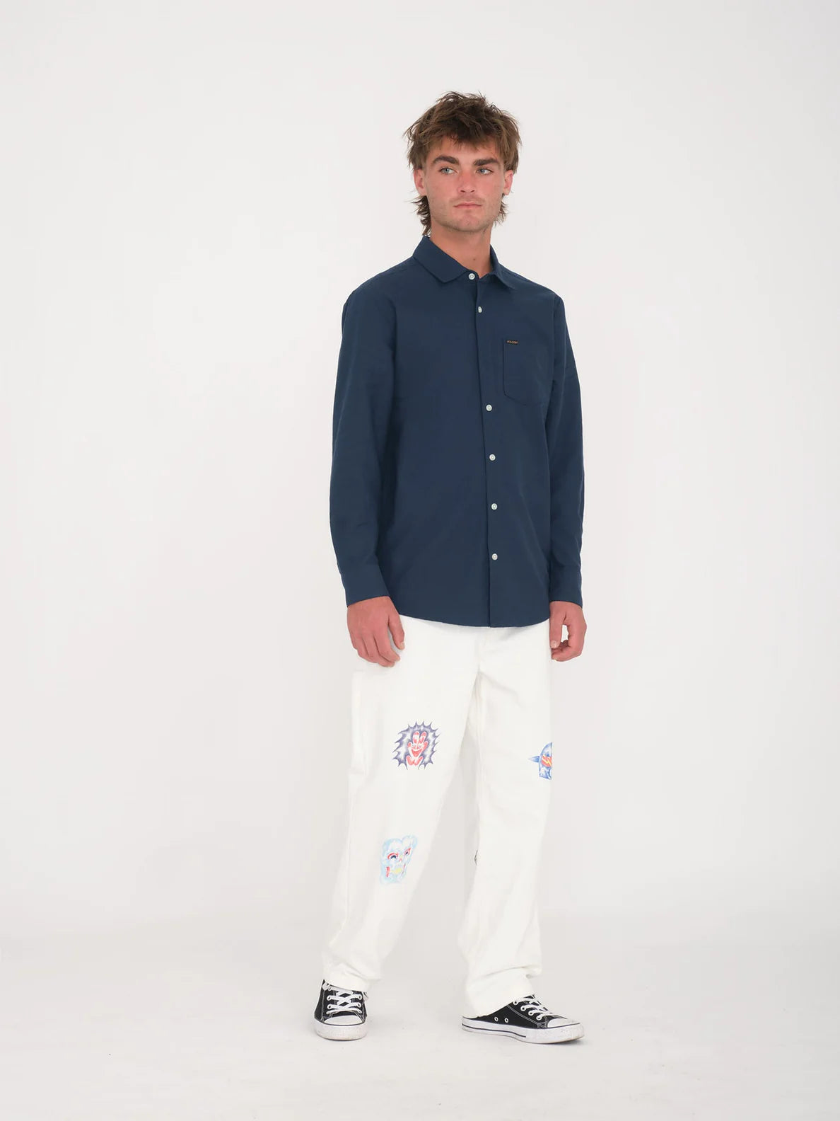 Volcom Veeco Oxford Langarmhemd – Marineblau