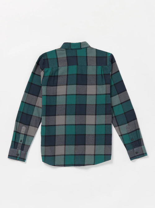 Volcom Caden Plaid Langarmhemd – Marineblau