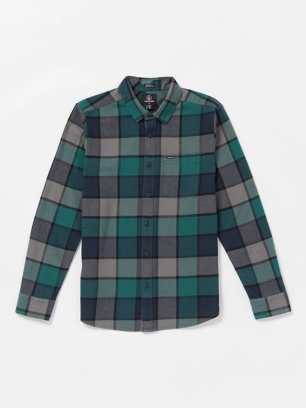 Volcom Caden Plaid Long Sleeve Shirt - Navy