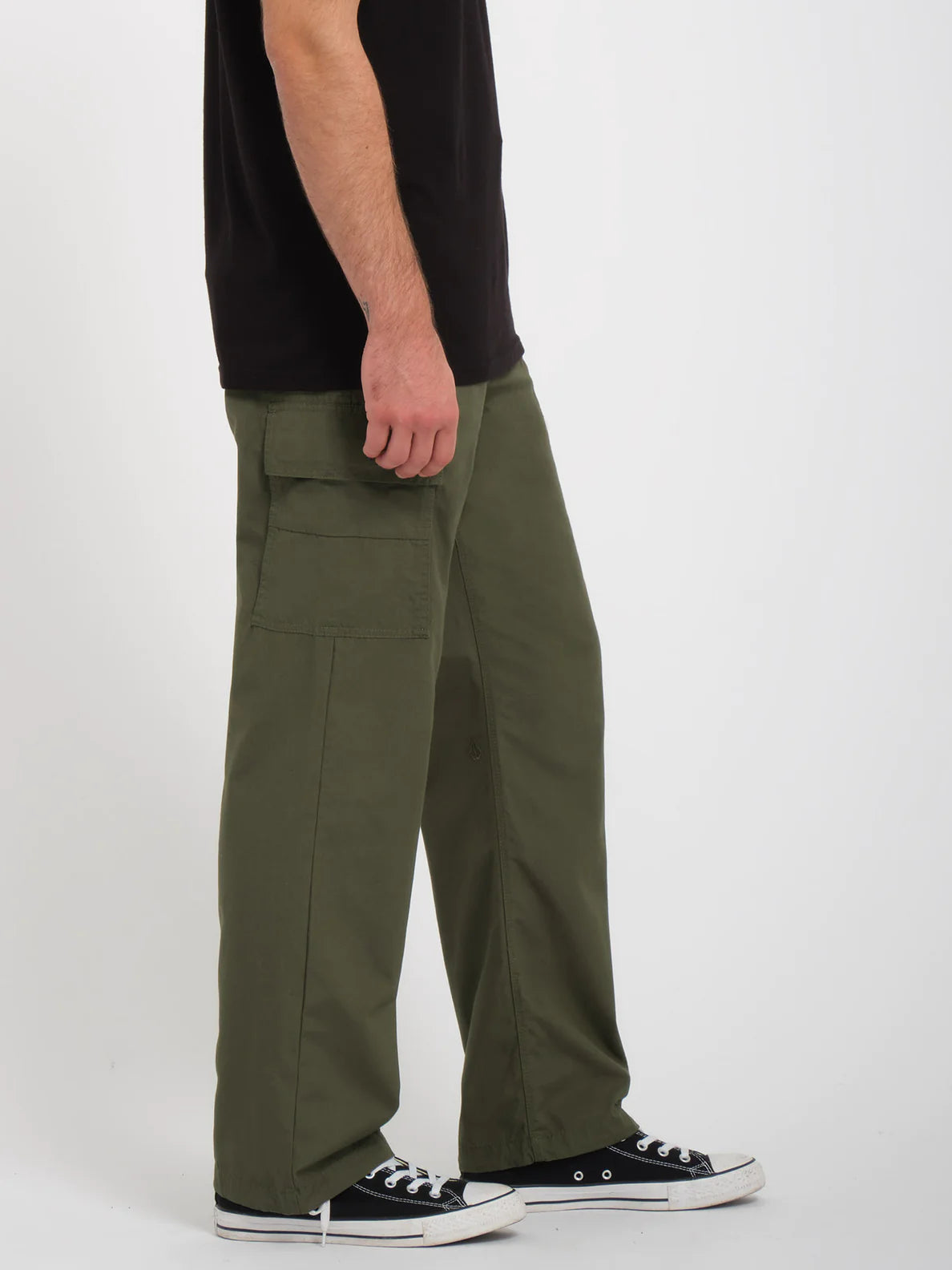 Pantalon cargo ample fuselé Volcom Squads Cargo - Squadron Green