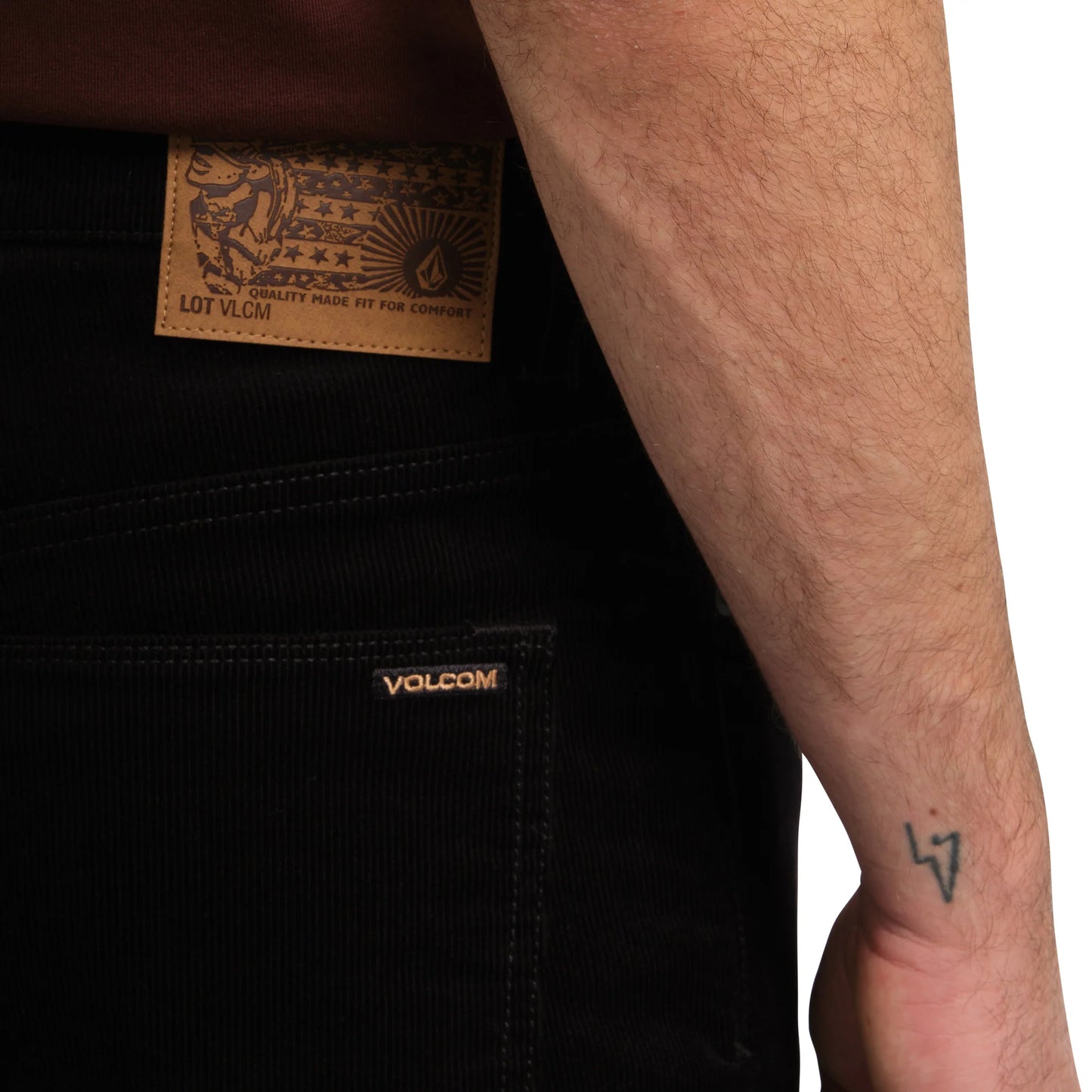 Calça de veludo cotelê Volcom Solver 5 Pocket - Preto