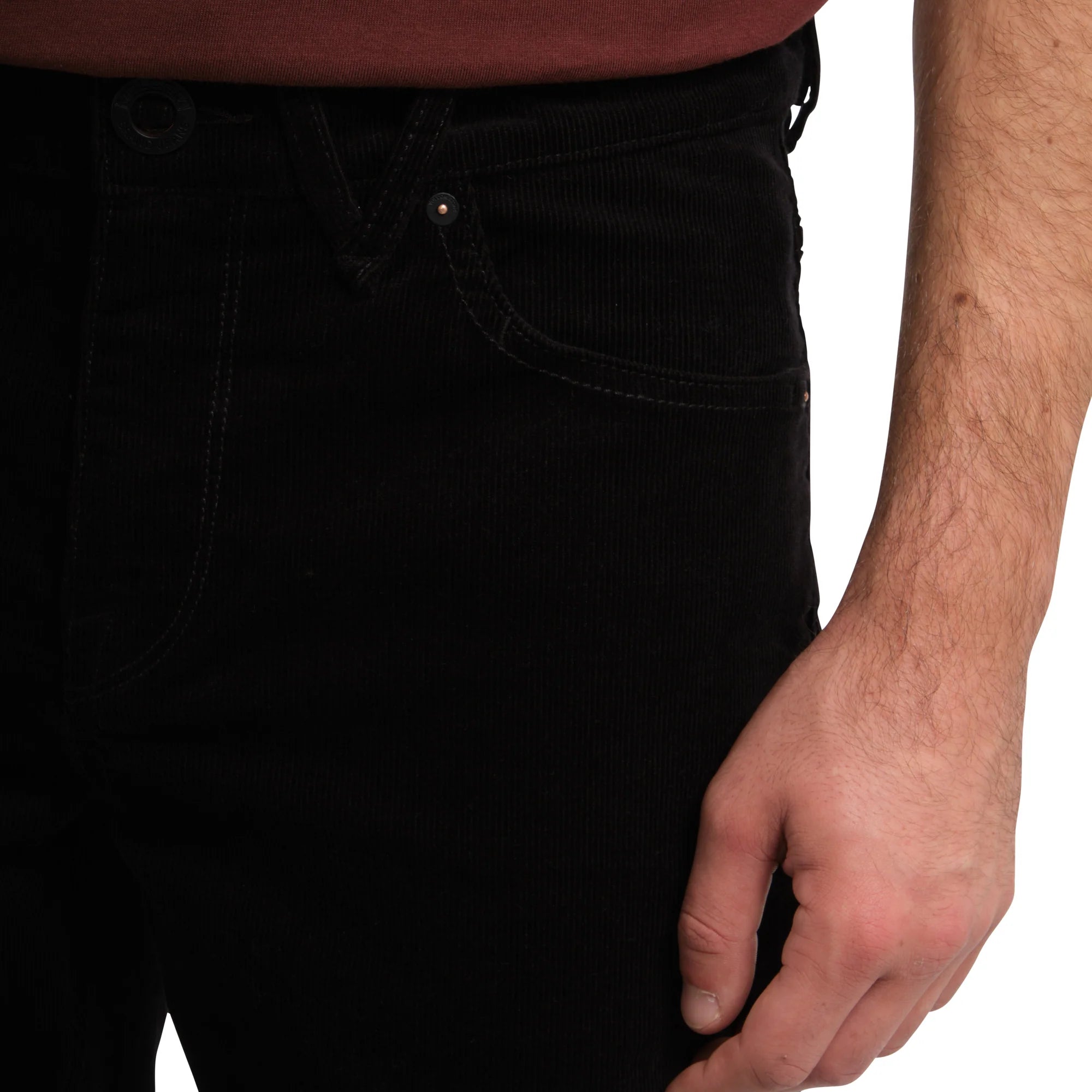 Pantaloni in velluto a coste Volcom Solver con 5 tasche - Neri