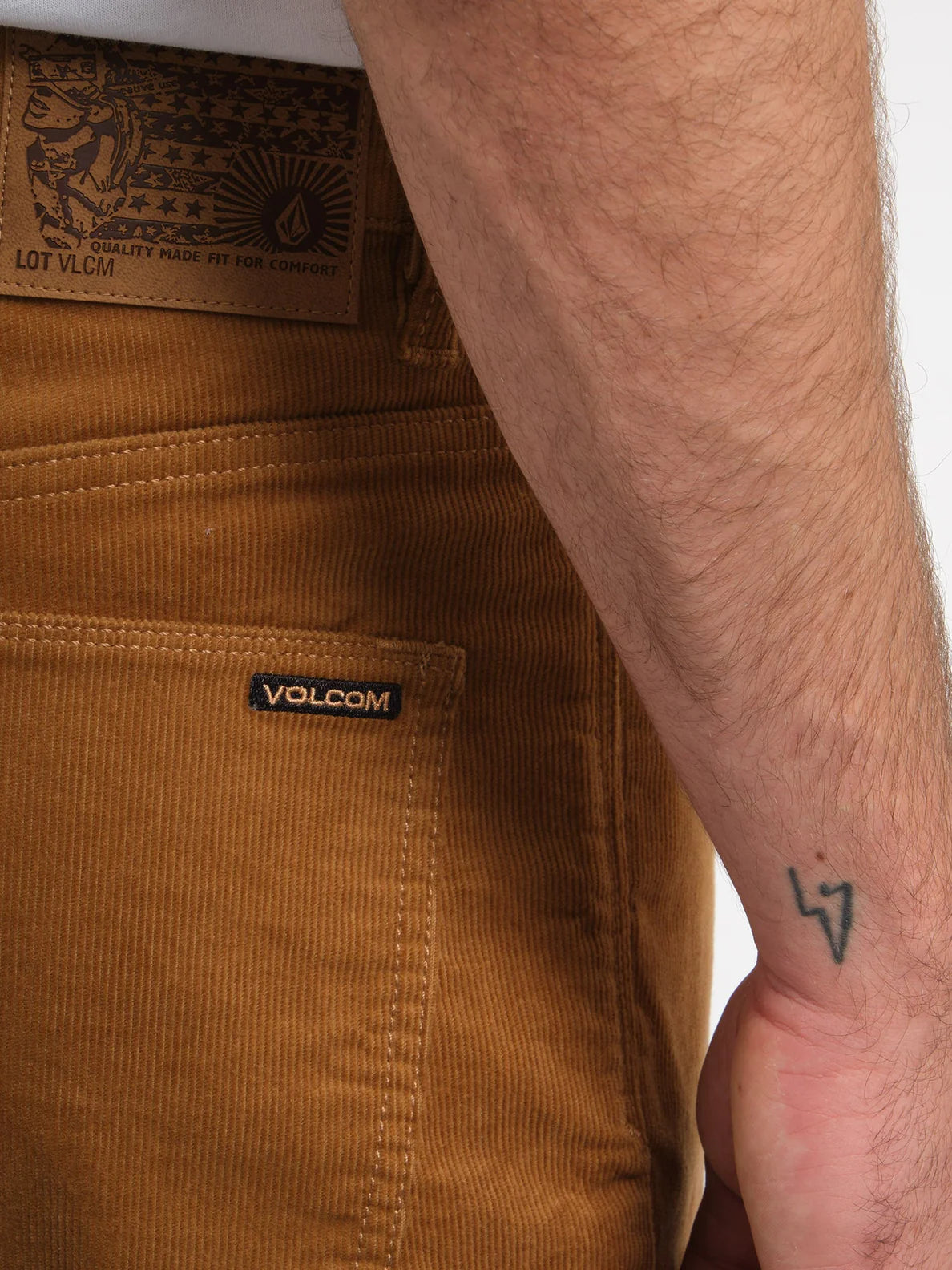 Pantaloni in velluto a coste Volcom Solver 5 Pocket Corduroy - Tabacco