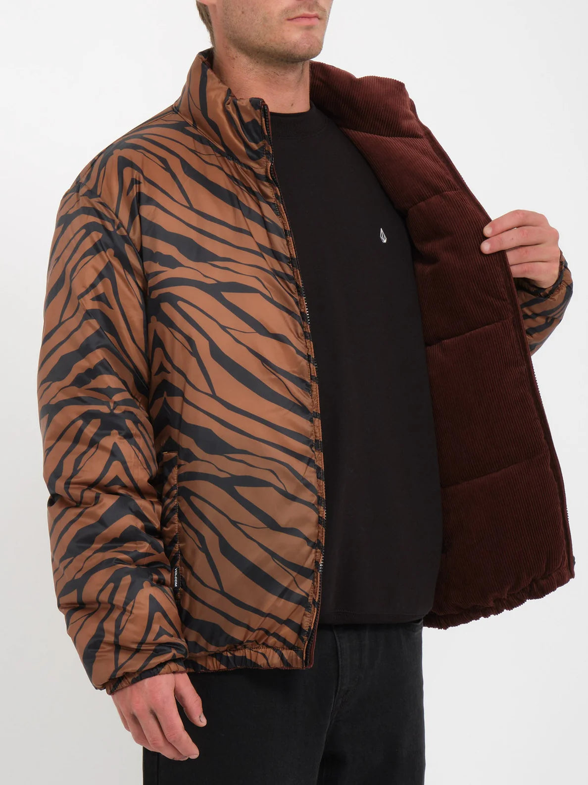 Volcom Walltz Corduroy Reversible Wattierte Jacke – Bitter Chocolate