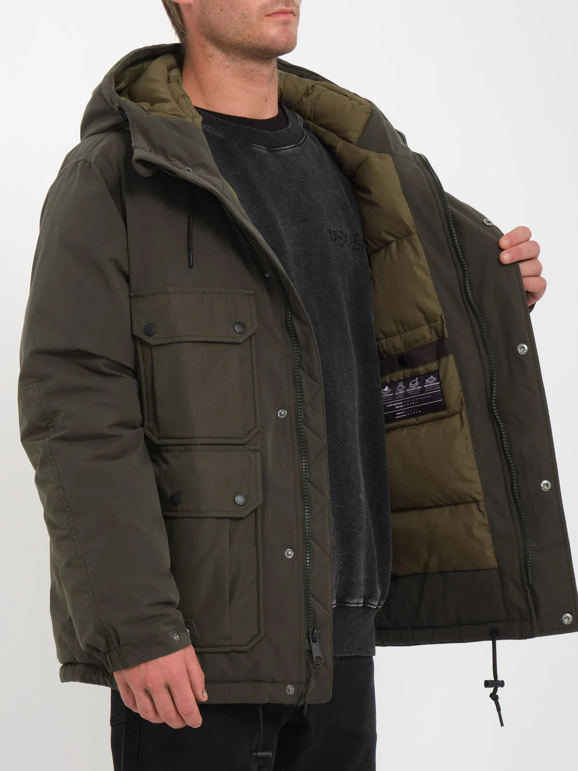 Parka Volcom Dodstone 5K - Nero risciacquato | Nuovi prodotti | Prodotti più recenti | Prodotti più venduti | surfdevils.com