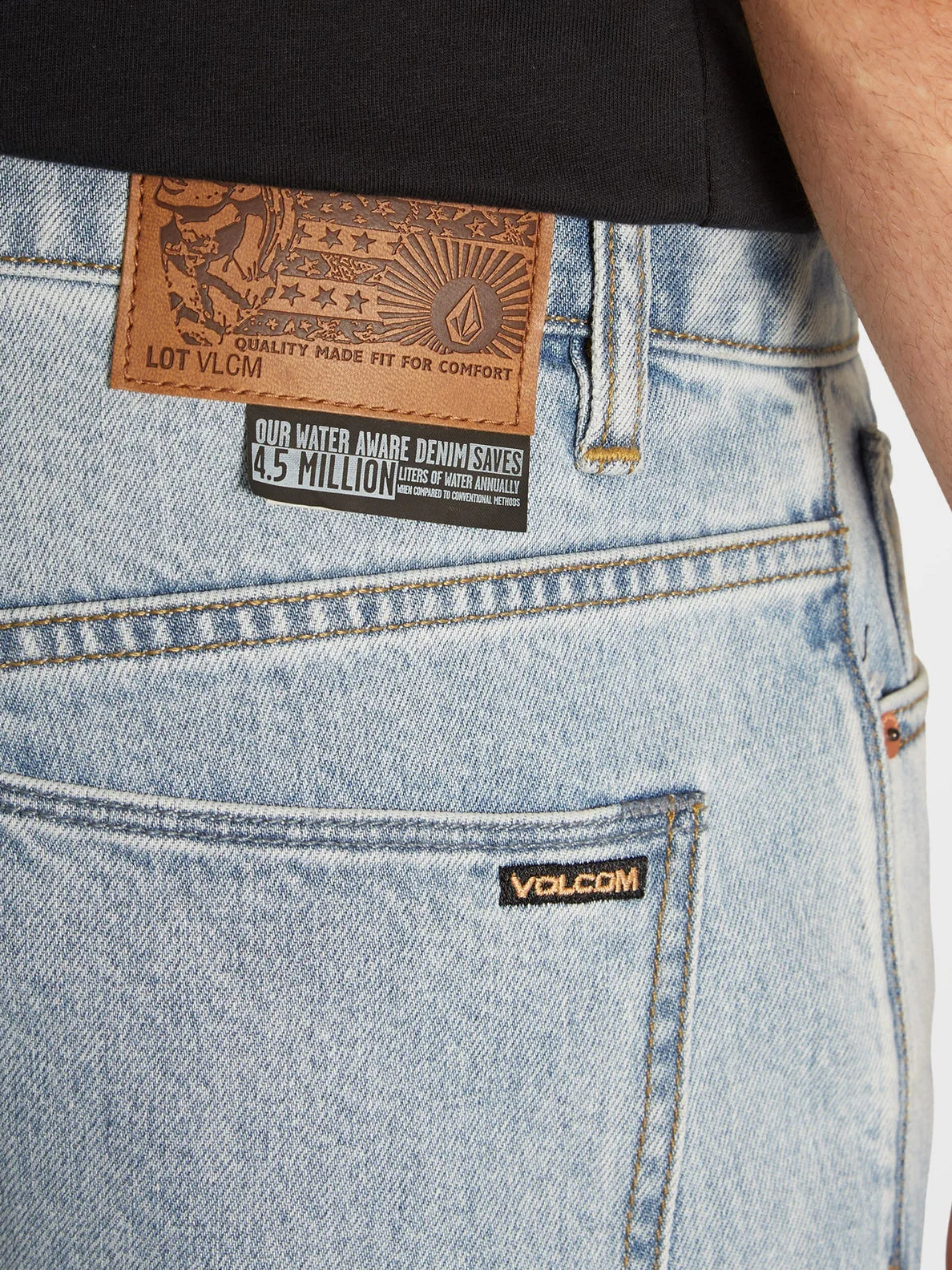 Volcom Solver Denim Jeans – stark abgenutzt, verblasst