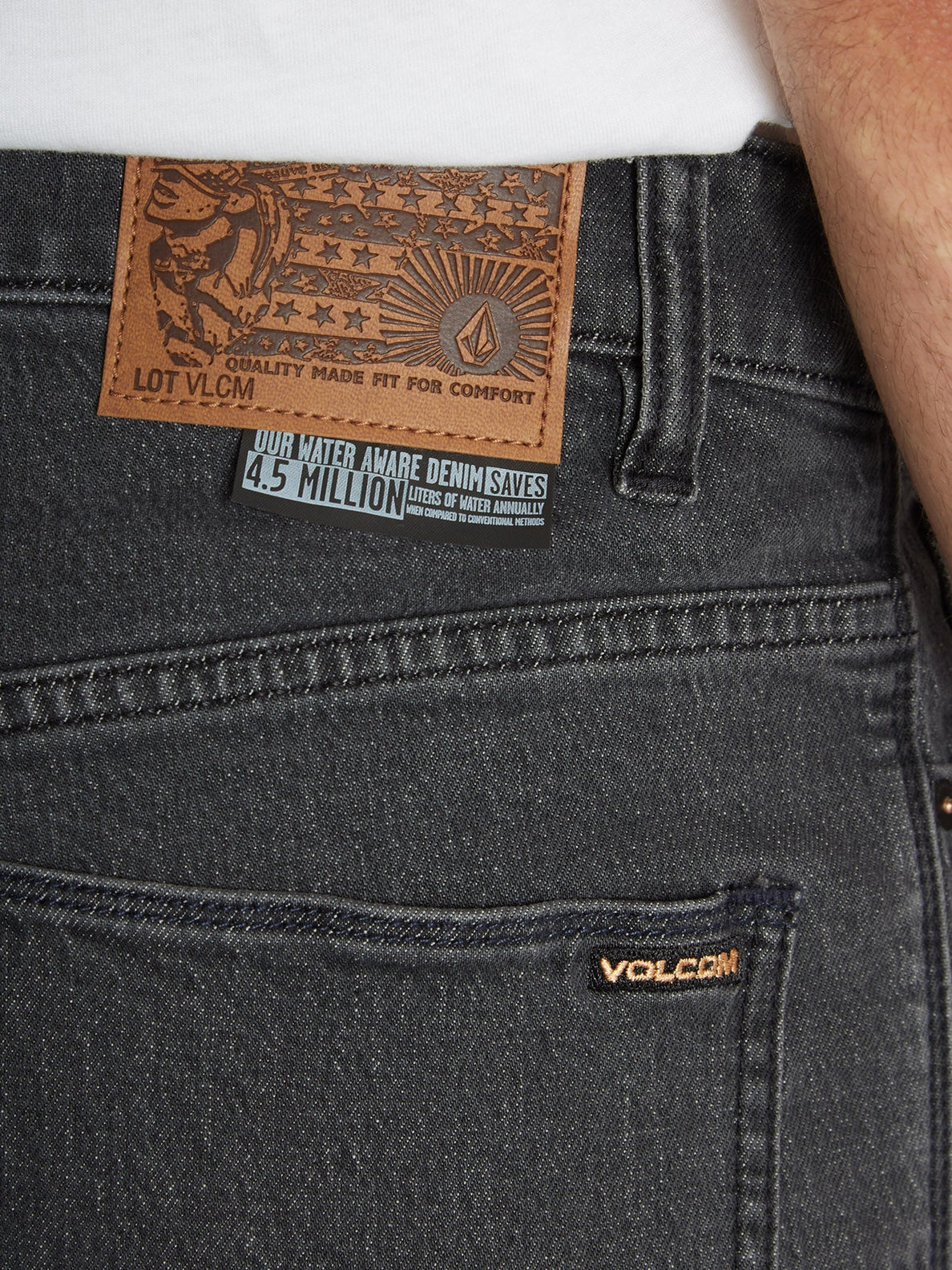 Volcom Solver Tapered Denim Jeans - Stoney Black