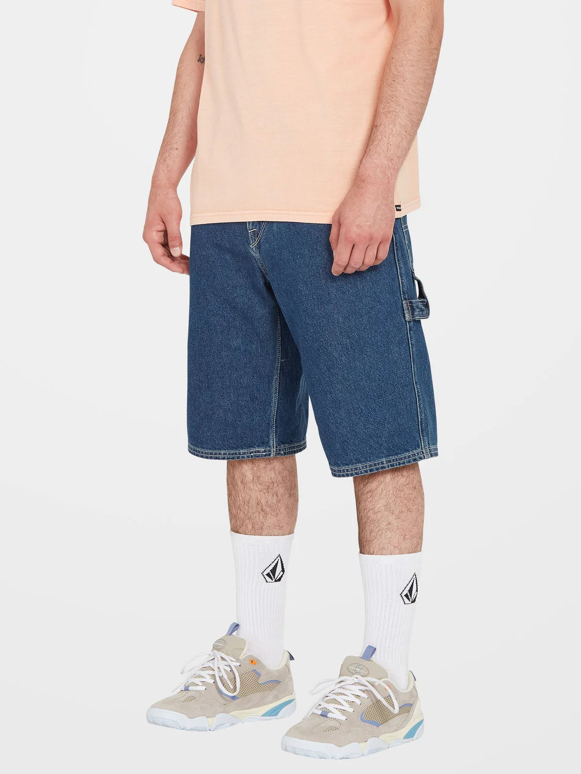 Shorts utilitários jeans Labored da Volcom - Indigo Ridge Wash