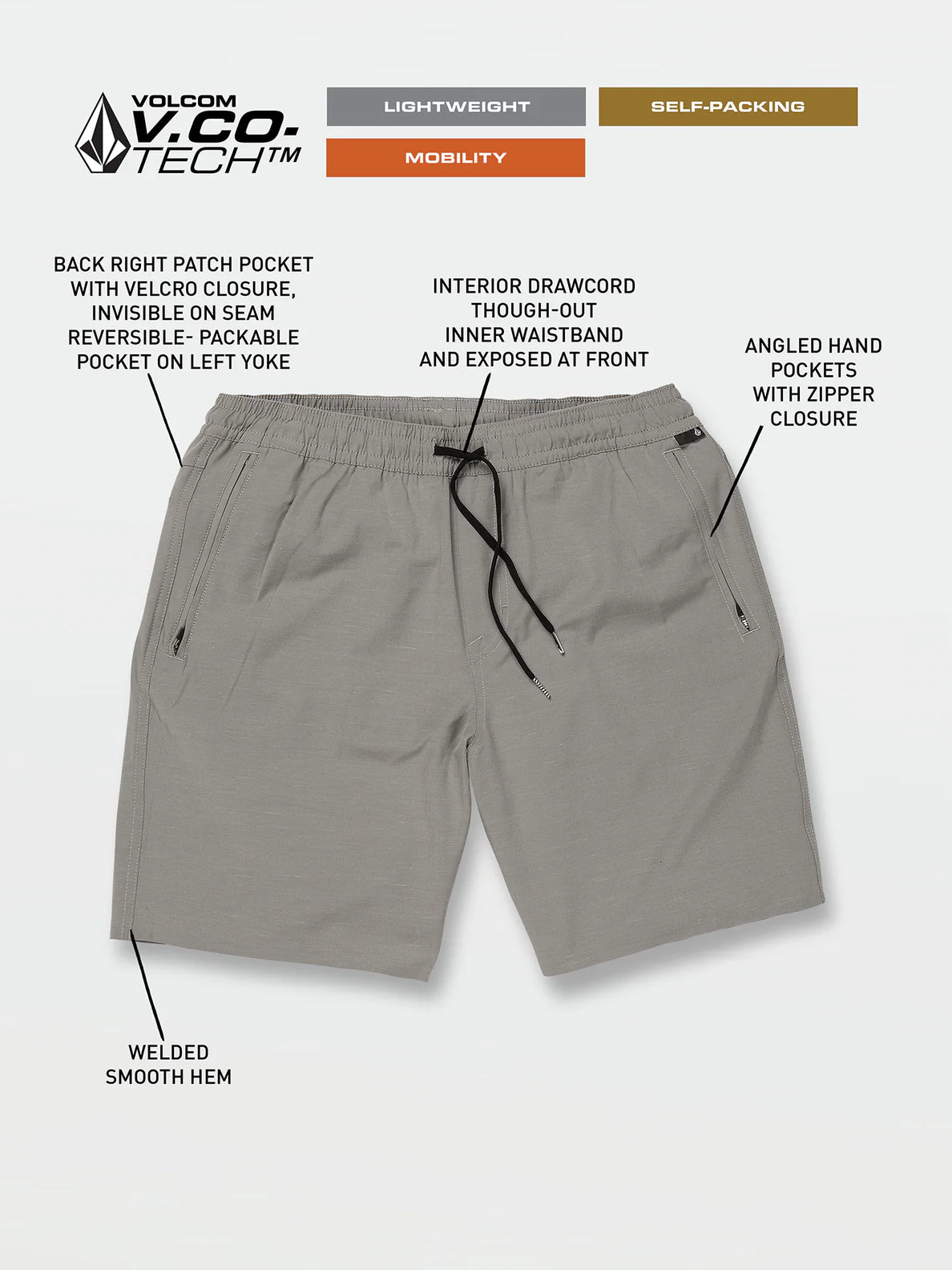 Volcom Wrecpack Hybrid 19" Shorts - Moonbean