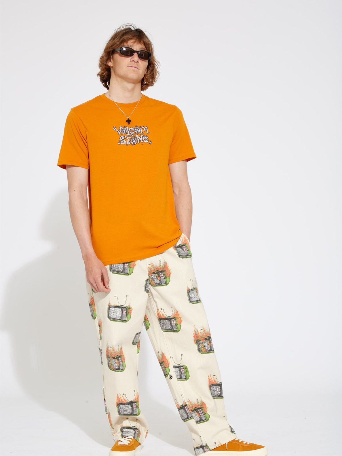 Camiseta Volcom Justin Hager In Type SS - Saffron