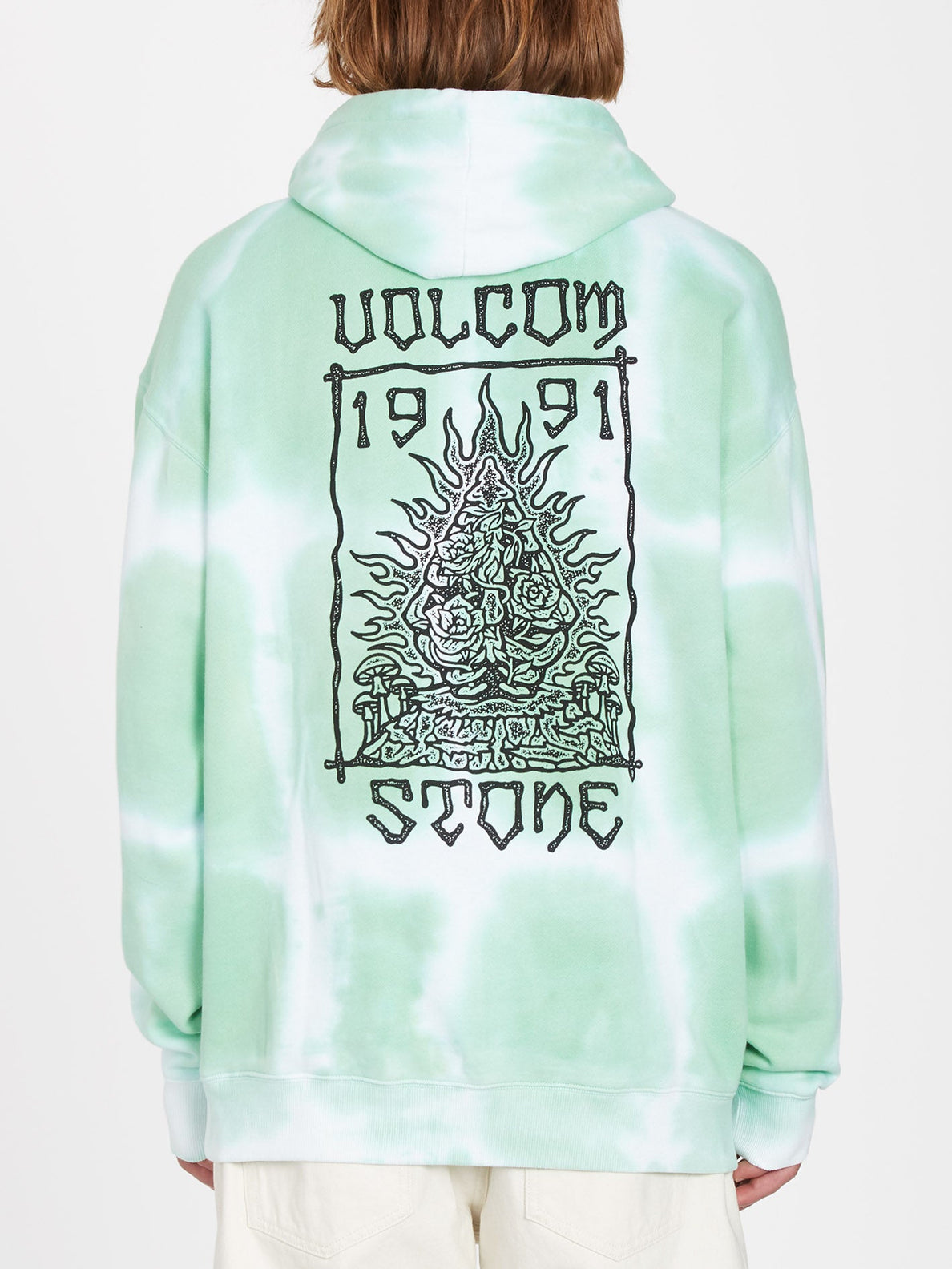 Felpa con cappuccio Volcom Trippin Dye Bottle Green