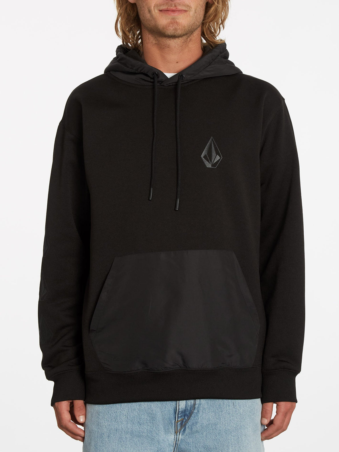 Felpa con cappuccio Volcom Iconic Tech nera