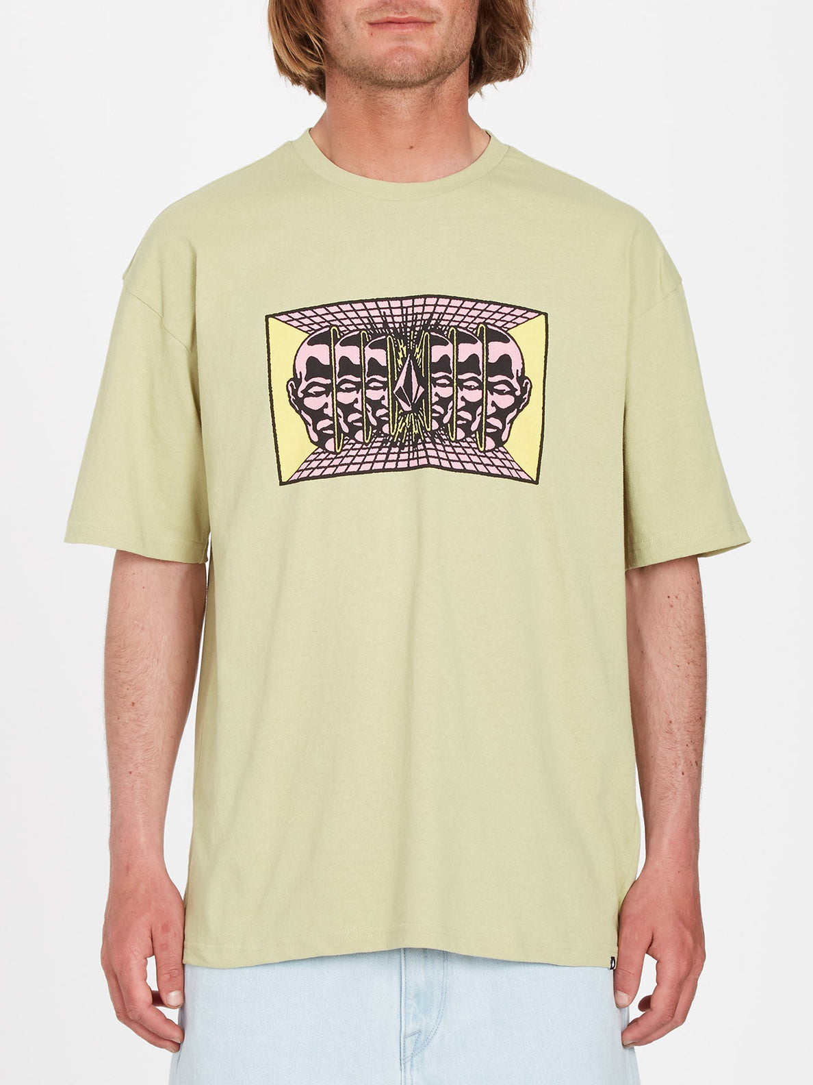 T-shirt verde lenticchie di Volcom Mind Invasion