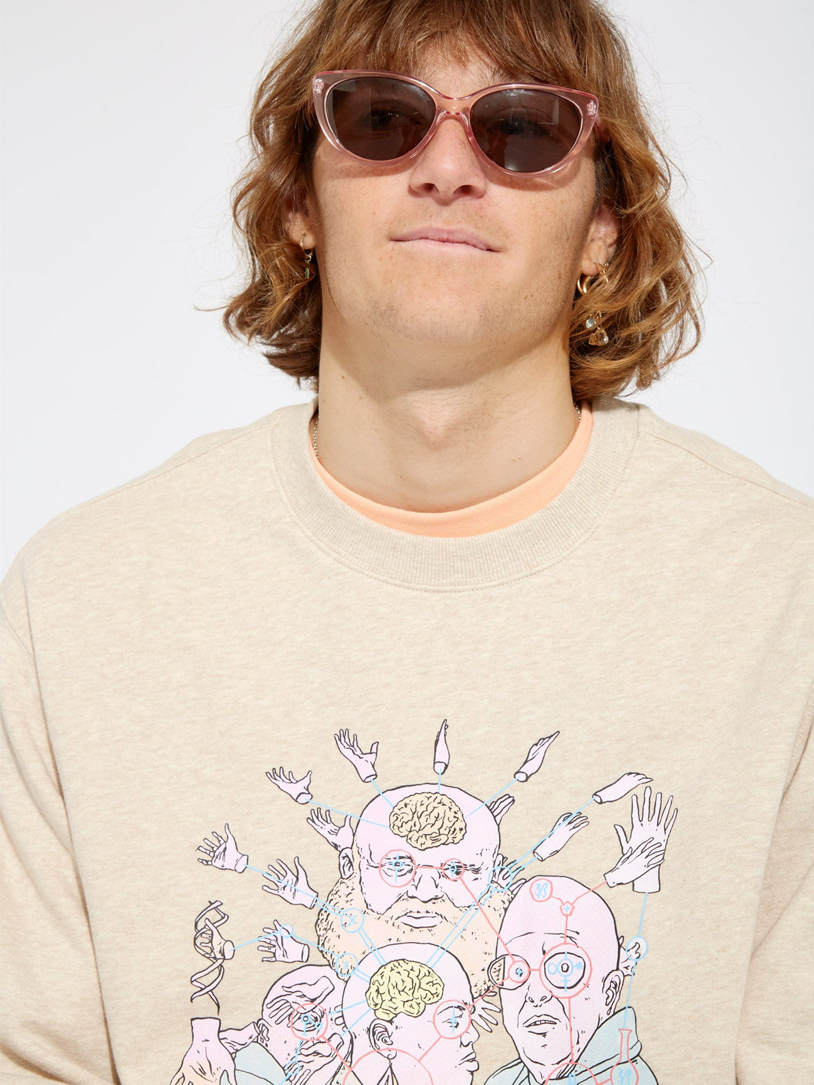 Sweat Volcom Ed Merlin Murray Crew Whitecap Gris