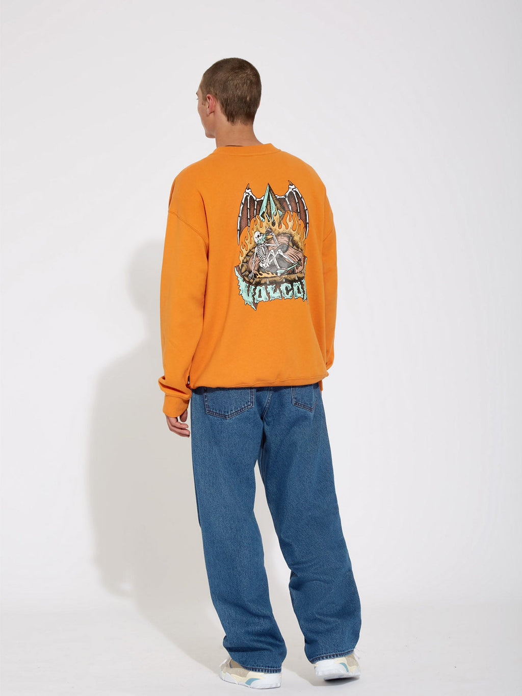 Felpa Volcom Nofing Crew color zafferano