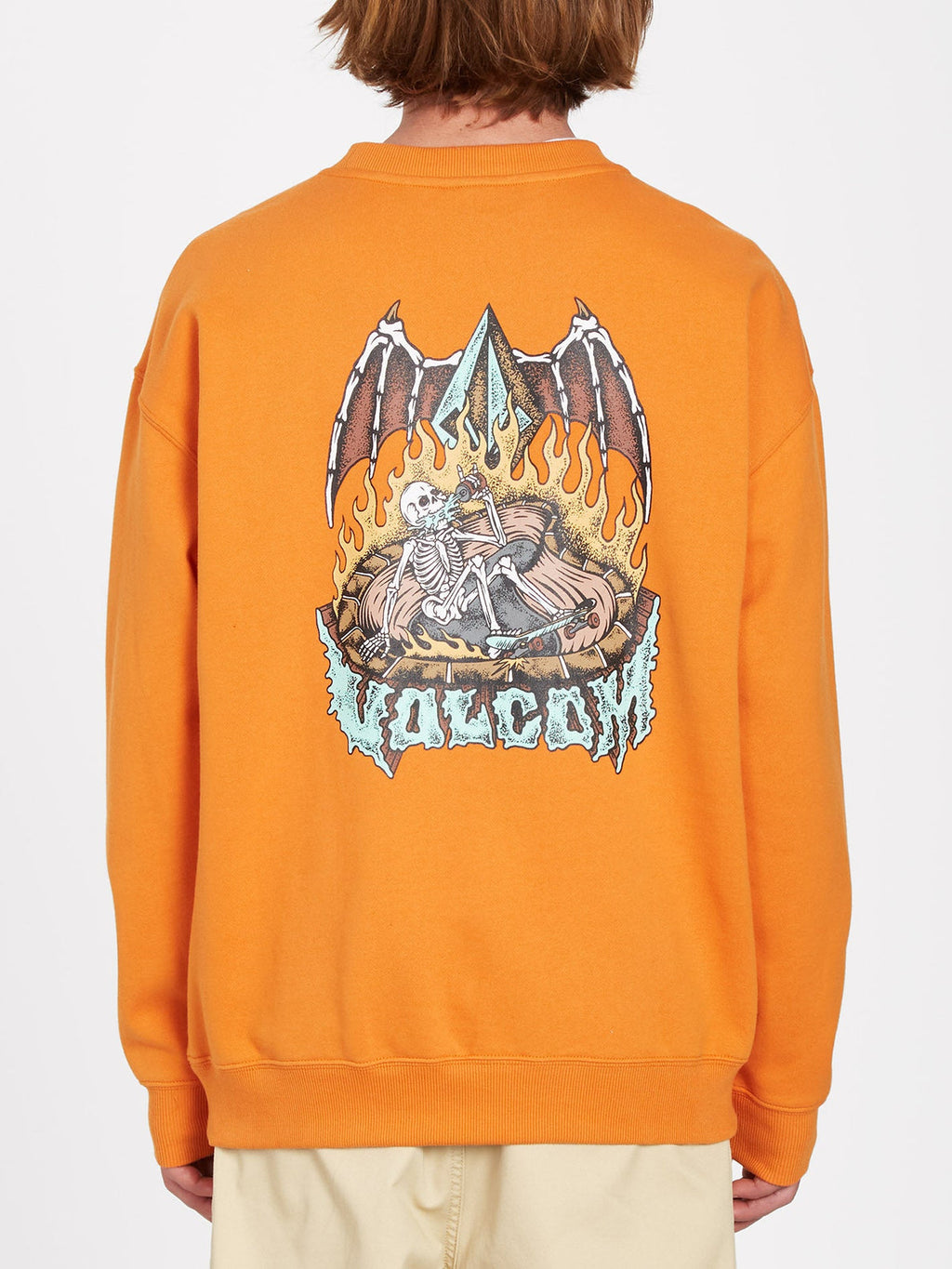 Felpa Volcom Nofing Crew color zafferano