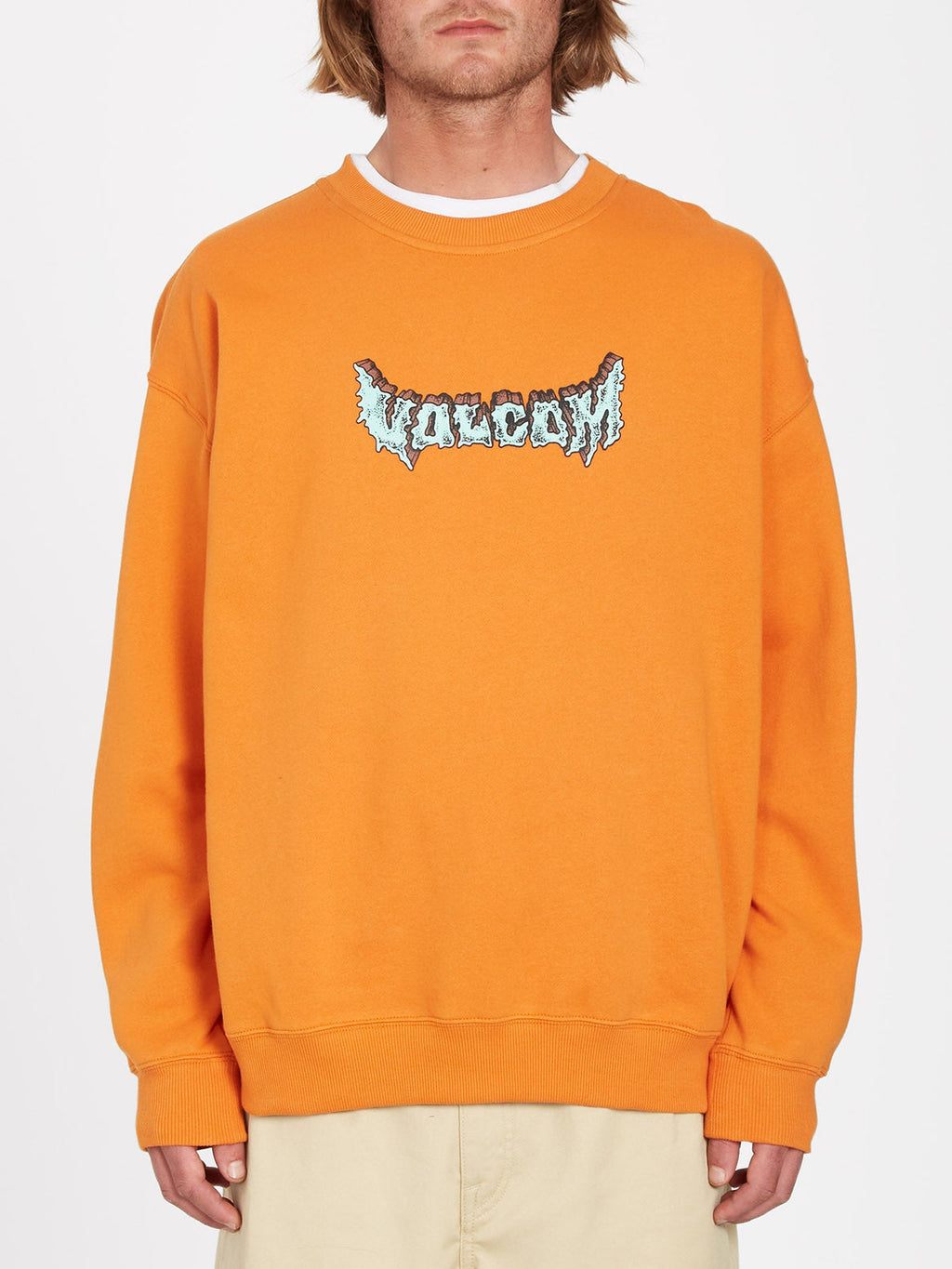 Felpa Volcom Nofing Crew color zafferano